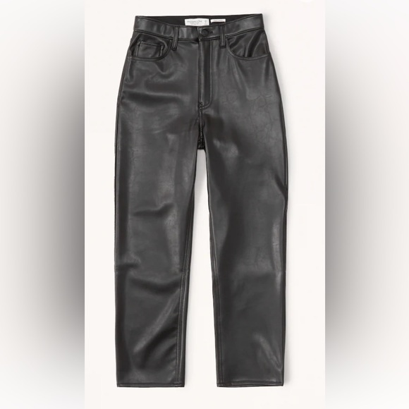 A&F Vegan Leather Ankle Straight Pant - Picture 2 of 12